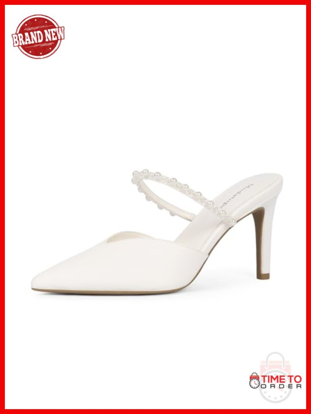 Pointed Toe Ankle Strap Stiletto Heels Faux Leather Dress Pumps